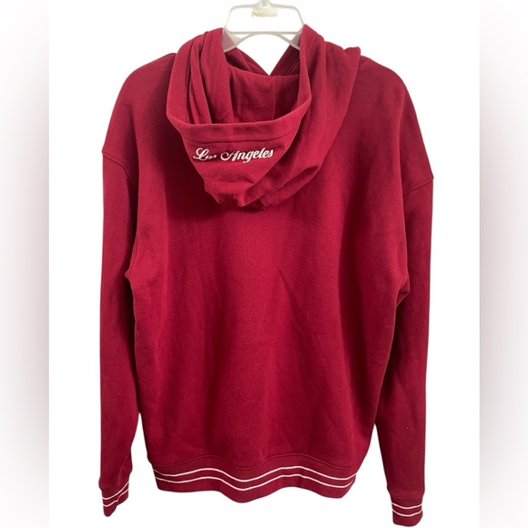 Hollister California Burgundy Embroidered Los Angeles Pullover Hoodie Sz(XL) - Picture 2 of 3